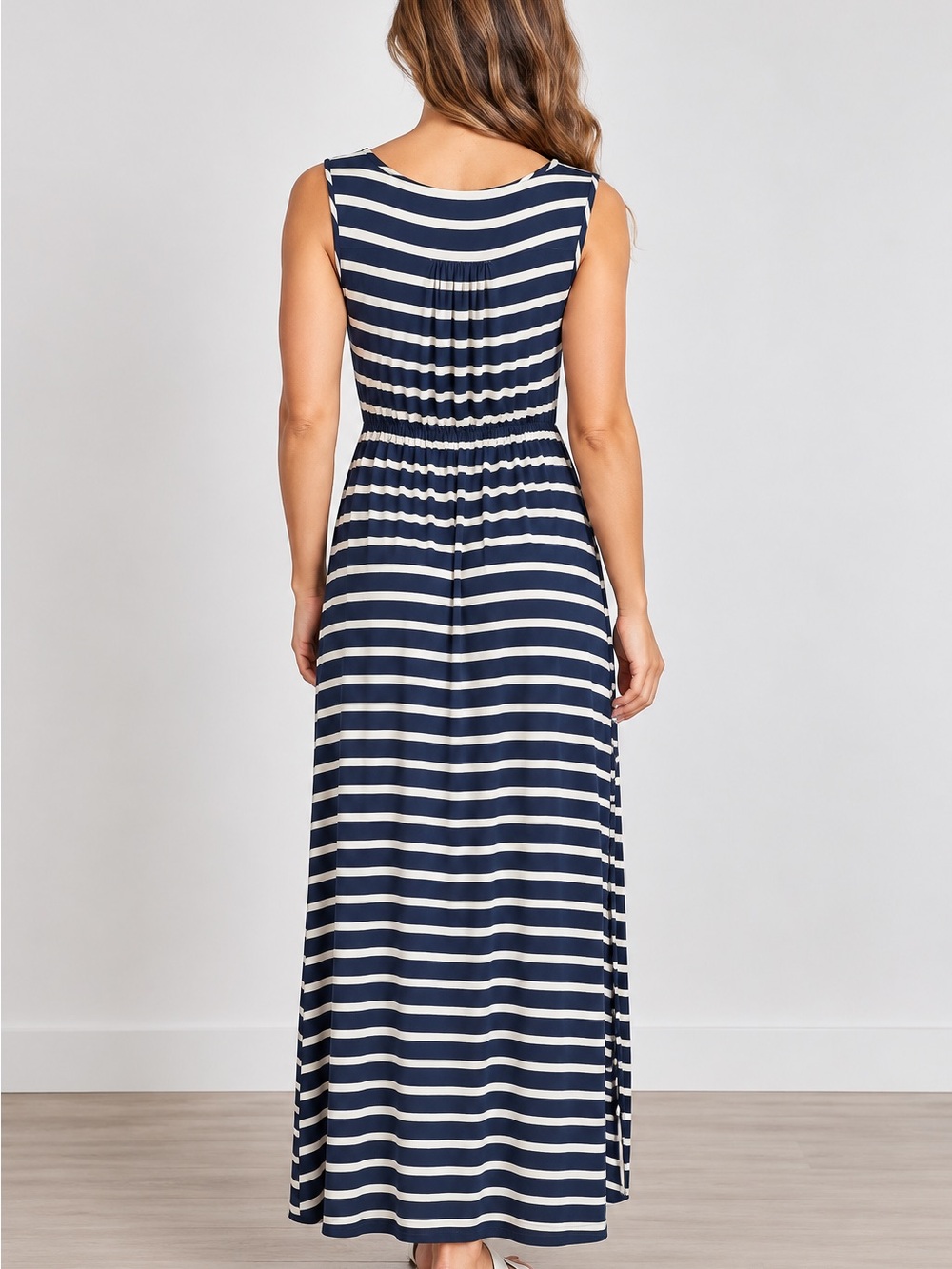 Denver Hayes Navy & White Striped Maxi Dress - Picture 3 of 6